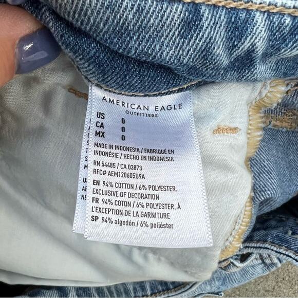 AEO Mom Shorts frayed distressed fronts size 0 - Picture 5 of 5